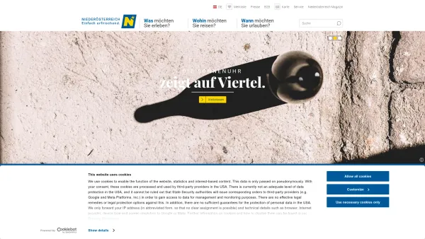 Website Screenshot: Tourismus Technologie GmbH TIScover Niederösterreich Das weite Land - Niederoesterreich.at - offizielles Ausflug- und Reiseportal - Date: 2023-06-23 12:07:58