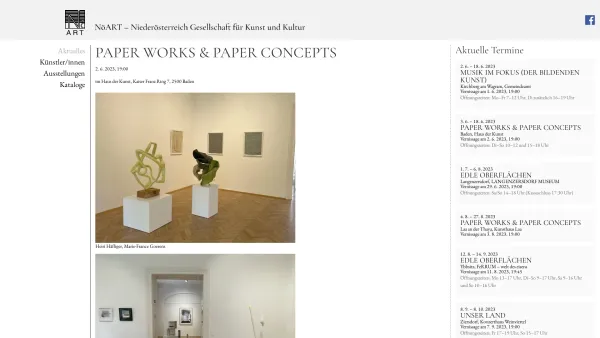 Website Screenshot: Niederösterreichische Gesellschaft für Kunst u NöArt Niederösterreich Gesellschaft für Kunst und Kultur - Aktuelles - NöART - Date: 2023-06-15 16:02:34