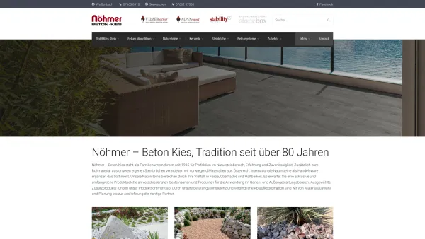 Website Screenshot: Nöhmer Ges.m.b.H. & Co. KG - NÖHMER - Beton Kies Splitt Steinkörbe Natursteine Keramikplatten - Date: 2023-06-23 12:07:58