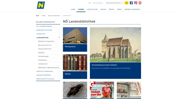 Website Screenshot: Niederösterreich/Bildung/Bibliotheken+Archive/Niederösterreichische Landesbibliothek - Landesbibliothek - Land Niederösterreich - Date: 2023-06-15 16:02:34