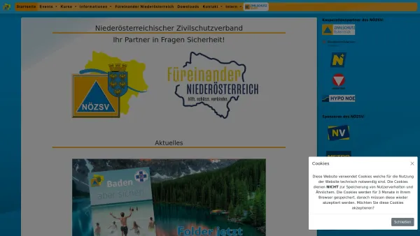 Website Screenshot: Niederösterreichischer Zivilschutzverband - Startseite | NÖ Zivilschutzverband - Date: 2023-06-15 16:02:34