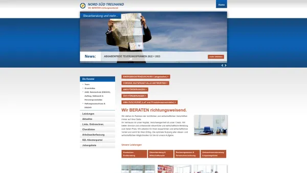 Website Screenshot: NORD-SÜD-TREUHAND - Steuerberatung und mehr - NORD-SÜD TREUHAND | Wir BERATEN richtungsweisend - Date: 2023-06-15 16:02:34