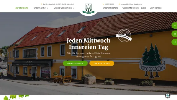Website Screenshot: Nordwaldhof - Gasthof in Bad Großpertholz | Urlaub in Niederösterreich - Date: 2023-06-15 16:02:34
