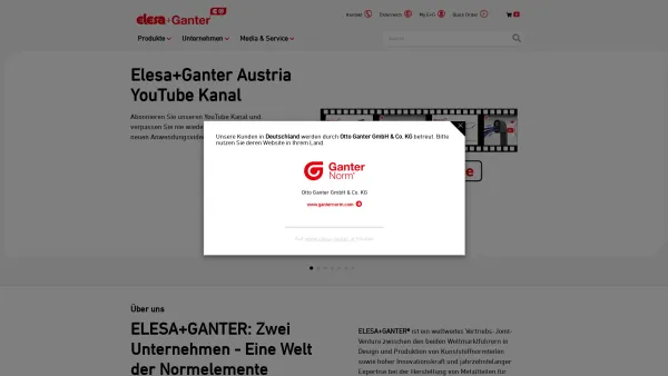 Website Screenshot: Elesa undGanter Austria GmbH - Willkommen bei Elesa+Ganter - Date: 2023-06-14 10:37:13