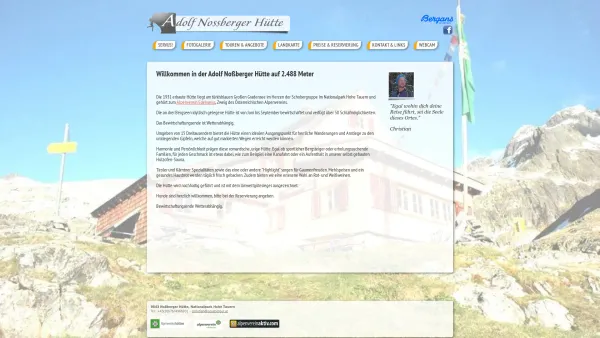Website Screenshot: Nossberger Hütte - Nossberger Hütte, Nationalpark Hohe Tauern - Date: 2023-06-23 12:08:01
