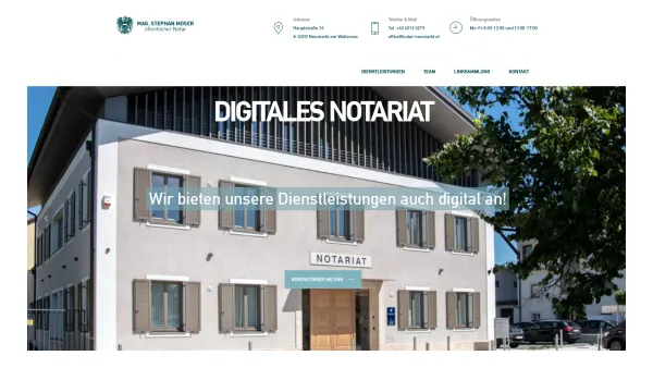 Website Screenshot: Notar Dr. Wolfgang Albrecht - Notariat Mag. Moser – Website des öffentlichen Notars Mag. Stephan Moser in Neumark am Wallersee - Date: 2023-06-23 12:08:01