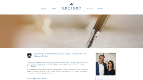 Website Screenshot: Notar Mag. Wilhelm Benedikt - Notar Baden | Benedikt & Benedikt Partnerschaft - Date: 2023-06-14 10:44:10