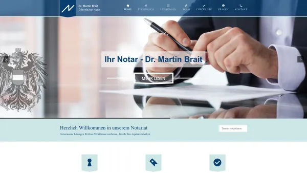 Website Screenshot: Dr. MartBrait Öffentlicher Notar - Notar Dr. Martin Brait – Öffentlicher Notar in Poysdorf - Date: 2023-06-23 12:08:01