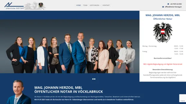 Website Screenshot: Notariat Dr. Wolfgang Gebetsberger - Öffentlicher Notar in Vöcklabruck | Mag. Johann Herzog, MBL - Date: 2023-06-15 16:02:34