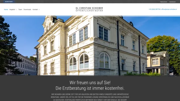Website Screenshot: DR. CHRISTIAN SCHOIBER Notariat I Saalfelden - Notar Schoiber Salzburg - Date: 2023-06-23 12:08:01