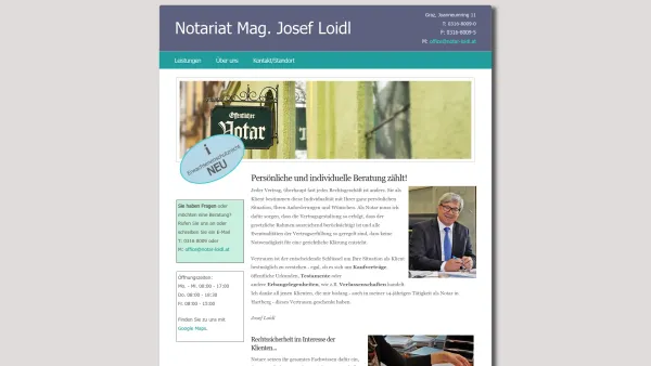 Website Screenshot: Erste Grazer Notargemeinschaft Dr Peter Maitz Dr Egbert Notariatsgemeinschaft Maitz Sprenger - Notariat Mag. Josef Loidl :: Home - Date: 2023-06-14 10:44:10
