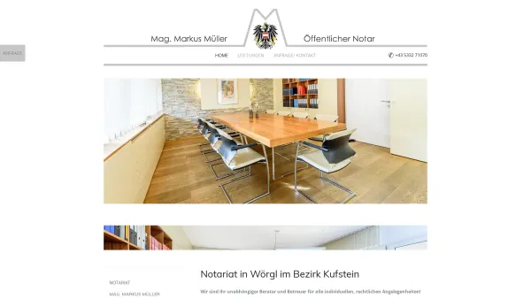 Website Screenshot: Mag. Markus Müller - Notariat in Wörgl im Bezirk Kufstein | Mag. Markus Müller - Date: 2023-06-15 16:02:34