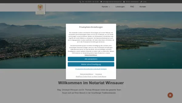 Website Screenshot: Notariat Dr. Klaus Winsauer, Dornbirn - Notariat Winsauer | Bregenz - Date: 2023-06-23 12:08:01