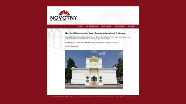 Website Screenshot: Ing. Felix Novotny Baugesellschaft Herzlichbei Novotny-Bau. - Ing. Felix Novotny Baugesellschaft m.b.H. - Date: 2023-06-23 12:08:01