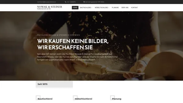 Website Screenshot: www.nowak-steiner.at - Seit 1875: Tischlerei Nowak & Steiner | 1070 Wien - Date: 2023-06-23 12:08:01