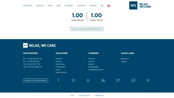 Website Screenshot: NTS Netzwerk und Telekom Service - NTS – RELAX, WE CARE - Date: 2023-06-23 12:08:04