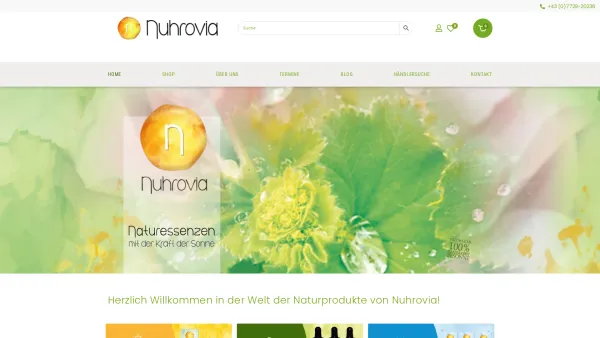 Website Screenshot: Nuhrovia  Naturessenzen mit der Kraft der Sonne - Nuhrovia - Naturprodukte für ein besseres Wohlbefinden - Date: 2023-06-15 16:02:34