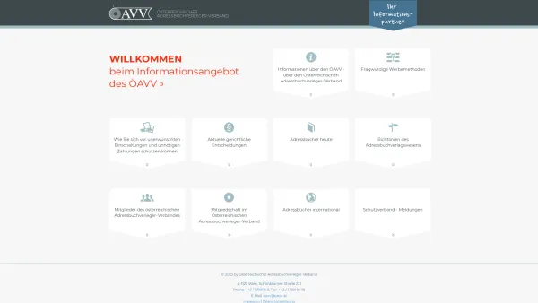Website Screenshot: ÖAVV Österreichischer Adreßbuchverleger-Verband - ÖAVV - Österreichischer Adreßbuchverleger-Verband - Date: 2023-06-23 12:08:04