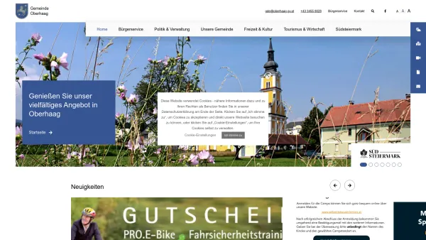 Website Screenshot: Gemeindeamt Gemeinde Oberhaag - Startseite – Gemeinde Oberhaag - Date: 2023-06-23 12:08:04