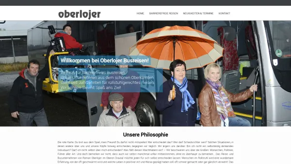 Website Screenshot: Oberlojer Busreisen - Oberlojer Busreisen - Ihr Profi für barrierefreies Reisen - Date: 2023-06-23 12:08:08
