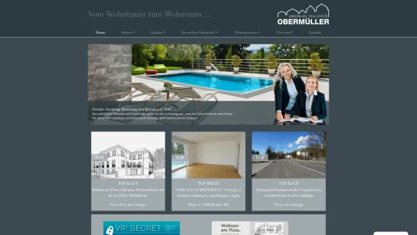 Website Screenshot: Obermüller-Immobilien OG - Immobilien Real Estate Obermüller – Vom Wohntraum zum Wohnraum … - Date: 2023-06-15 16:02:34