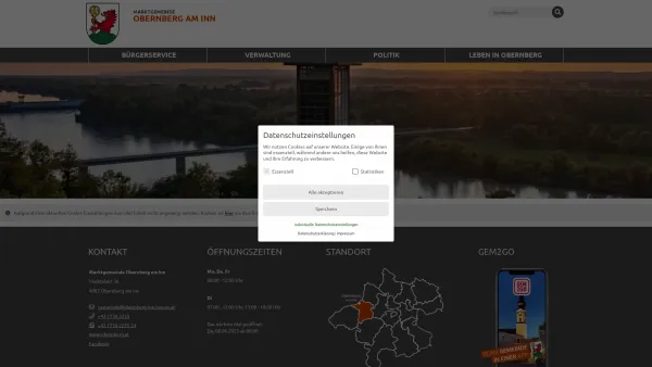 Website Screenshot: Marktgemeinde Obernberg am Inn - Obernberg am Inn - GEM2GO WEB - Zentrum - Date: 2023-06-14 10:44:10