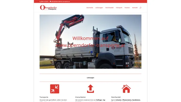 Website Screenshot: Oberndorfer Startseite von ObiTrans - Oberndorfer Transporte | Transporte - Kranarbeiten - Handel mit Steinen - Date: 2023-06-23 12:08:08