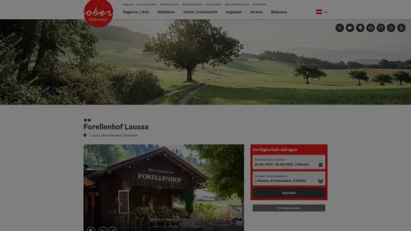 Website Screenshot: Anna Urlaub Oberösterreich Tourismusinformationen aus Oberösterreich - Forellenhof Laussa - Date: 2023-06-23 12:08:08