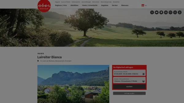 Website Screenshot: Laireiter Urlaub Oberösterreich Tourismusinformationen aus Oberösterreich - Ferienwohnung Laireiter St. Lorenz Mondsee Salzkammergut - Date: 2023-06-23 12:08:08
