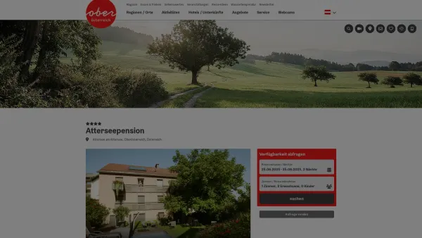 Website Screenshot: Atterseepension Urlaub Oberösterreich Tourismusinformationen aus Oberösterreich - Atterseepension direkt im Ort Attersee am Attersee - Date: 2023-06-23 12:08:08