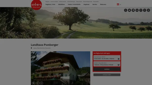 Website Screenshot: Landhaus Urlaub Oberösterreich Tourismusinformationen aus Oberösterreich - Landhaus Pomberger - Date: 2023-06-23 12:08:11