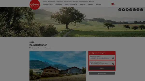 Website Screenshot: Reiterhof Kanzleiten Fam Urlaub Oberösterreich Tourismusinformationen aus Oberösterreich - Kainzleitenhof - Date: 2023-06-23 12:08:11