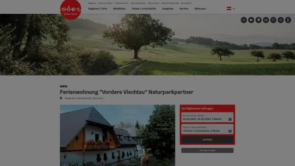 Website Screenshot: Urlaub am Bauernhof Vordere Viechtau - Ferienwohnung "Vordere Viechtau" Naturparkpartner - Date: 2023-06-23 12:08:11