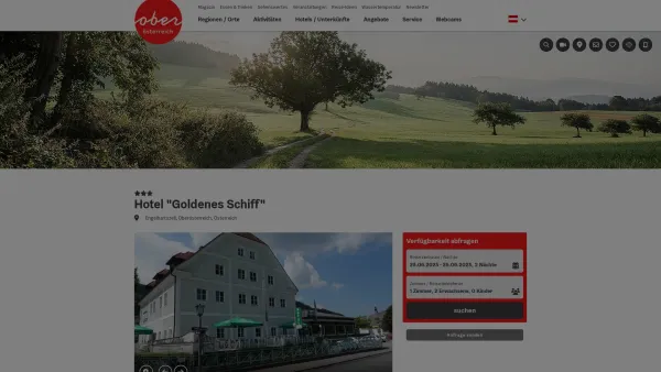 Website Screenshot: Gasthaus Goldenes Urlaub Oberösterreich Tourismusinformationen aus Oberösterreich - Hotel "Goldenes Schiff" - Date: 2023-06-23 12:08:11
