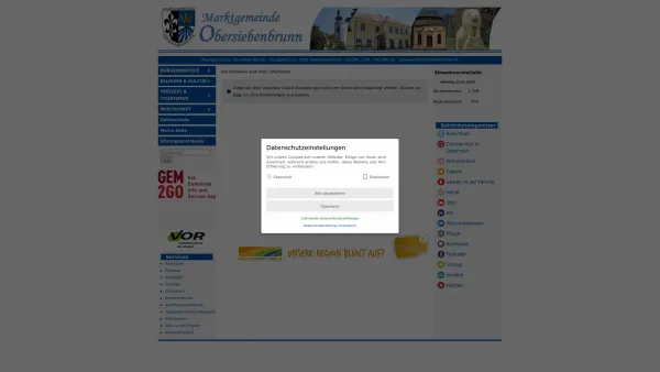 Website Screenshot: Gemeindeamt Marktgemeinde Obersiebenbrunn - Obersiebenbrunn - GEM2GO WEB - Startseite - Date: 2023-06-23 12:08:11
