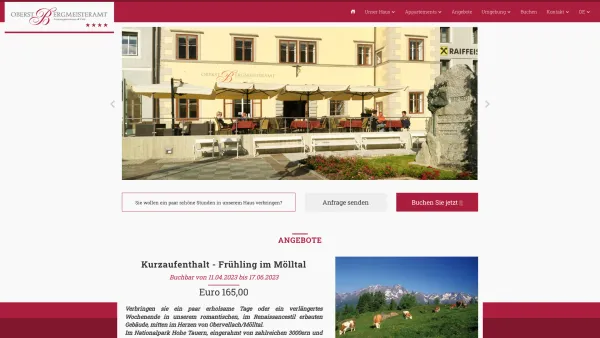 Website Screenshot: Appartementhaus Oberstbergmeisteramt Obervellach, Kärnten - Oberstbergmeisteramt - Obervellach - Date: 2023-06-23 12:08:11