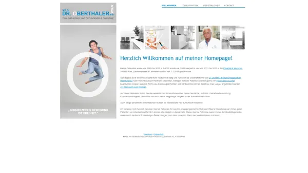 Website Screenshot: Praxis Dr. Oberthaler - Wahlarztpraxis Dr. Wolfgang Oberthaler - Dr. Oberthaler, FA für Orthopädie und Orthopäd. Chirurgie - Date: 2023-06-23 12:08:11