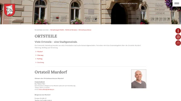 Website Screenshot: Gemeindeamt Oberweg - Stadtgemeinde Judenburg | Ortsteile - Date: 2023-06-23 12:08:11