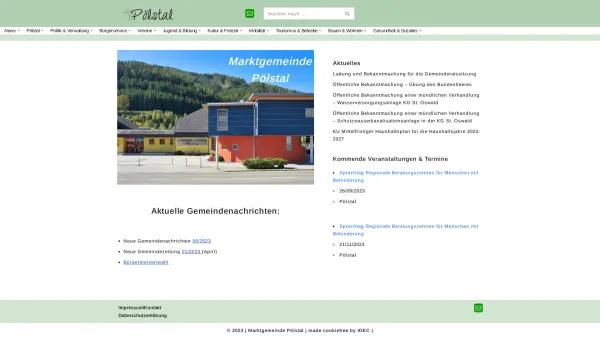 Website Screenshot: Marktgemeinde Oberzeiring - Gemeinde Pölstal - Date: 2023-06-23 12:08:11