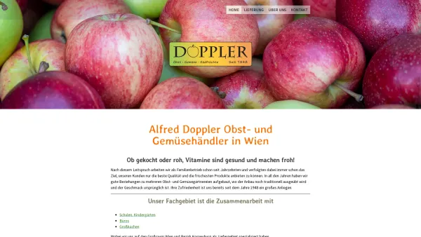 Website Screenshot: Alfred Doppler - Alfred Doppler Obst- und Gemüsehandel in Wien - Fa.Doppler - Date: 2023-06-26 10:26:35