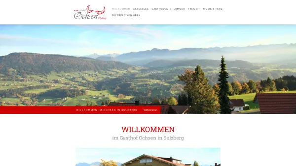 Website Screenshot: Gasthof Ochsen - Willkommen - Willkommen beim Gasthof Ochsen in Sulzberg - Date: 2023-06-23 12:08:11
