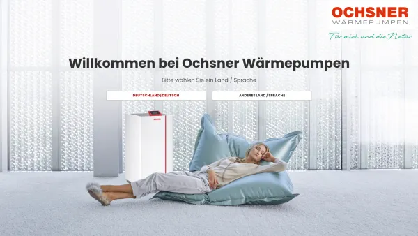 Website Screenshot: OCHSNER Wärmepumpen GmbH - OCHSNER heat pumps - family business since 1872 - Date: 2023-06-23 12:08:11