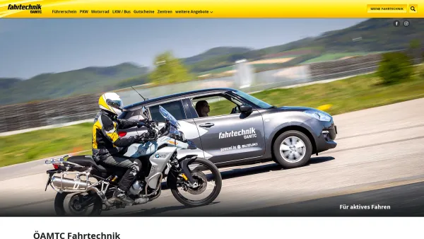 Website Screenshot: ÖAMTC Der Österreichische Automobil Motorrad und Touring Club - ÖAMTC Fahrtechnik - Date: 2023-06-15 16:02:34