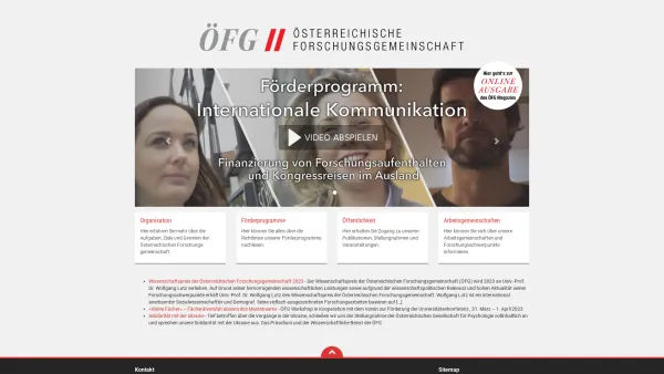 Website Screenshot: Österreichische Oesterreichische Forschungsgemeinschaft - Österreichische Forschungsgemeinschaft - Date: 2023-06-23 12:08:14