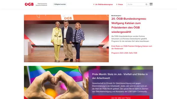 Website Screenshot: Österreichischer Gewerkschaftsbund - Österreichischer Gewerkschaftsbund | ÖGB - Date: 2023-06-23 12:08:14