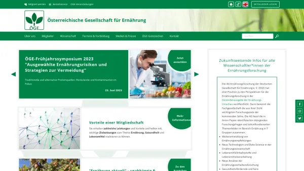 Website Screenshot: ÖGE Österreichische Gesellschaft für Ernährung - Startseite - ÖGE - Date: 2023-06-23 12:08:14