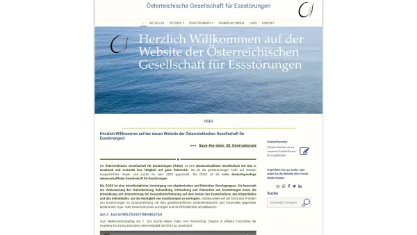 Website Screenshot: Österreichische Gesellschaft für Essstörungen ÖGES - Österreichische Gesellschaft für Essstörungen - Date: 2023-06-23 12:08:14
