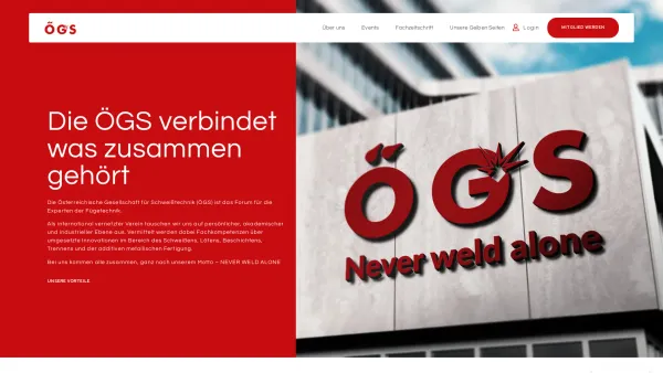 Website Screenshot: ÖGS Österreichische Gesellschaft für Schweisstechnik - ÖGS - Österreichische Gesellschaft für Schweißtechnik - Date: 2023-06-15 16:02:34