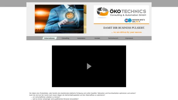 Website Screenshot: ÖKO Technics Consulting & Automation GmbH - Unternehmen - ÖKO Technics - Date: 2023-06-15 16:02:34