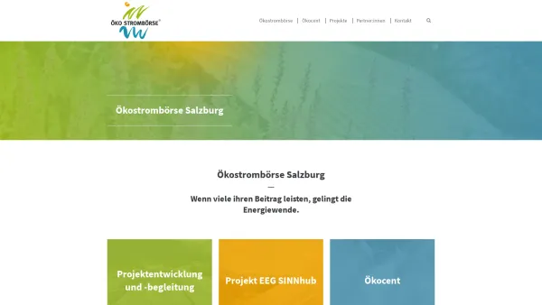 Website Screenshot: ÖKO ÖKOSTROMBÖRSE - Wir fördern und entwickeln Maßnahmen im Bereich erneuerbare Energie - Öko Strombörse Salzburg - Date: 2023-06-23 12:08:17